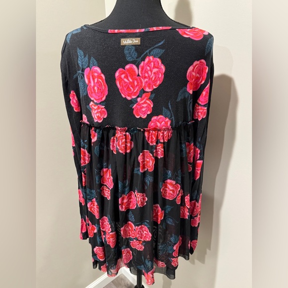 Matilda Jane Black Floral Rose Print Long Sleeve Tunic Top Women's XXL - Picture 6 of 16